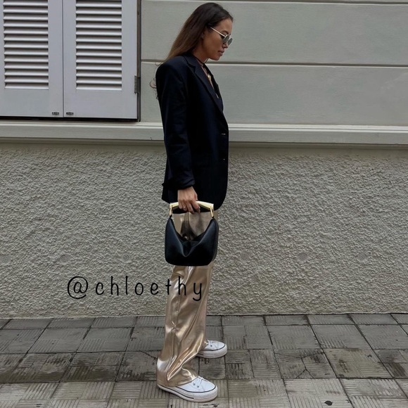 Zara METAL HANDLE BUCKET BAG - Picture 3 of 11